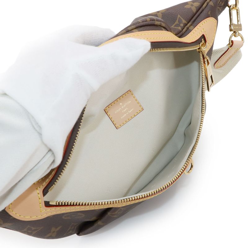 Exhibited Louis Vuitton Monogram High Rise Body Bag Brown Gold Hardware M46784