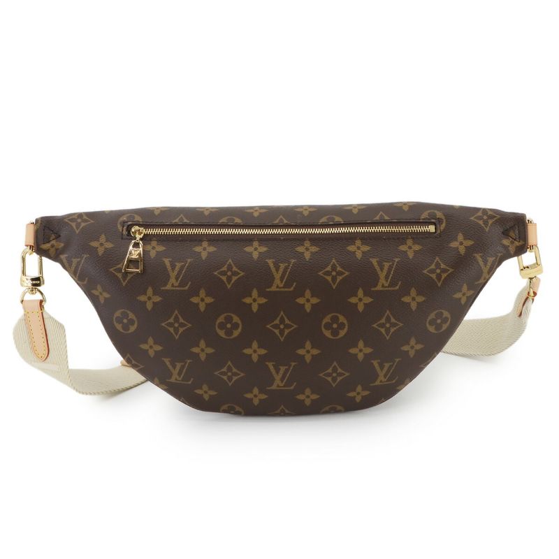 Exhibited Louis Vuitton Monogram High Rise Body Bag Brown Gold Hardware M46784
