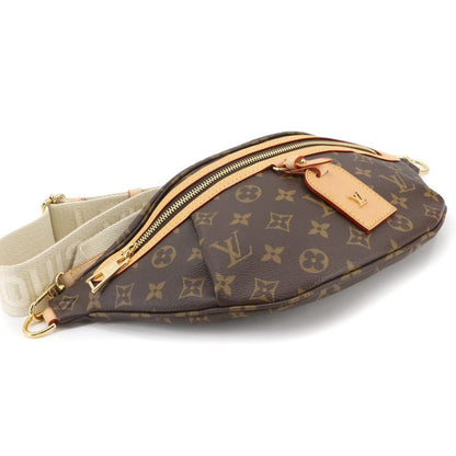 Exhibited Louis Vuitton Monogram High Rise Body Bag Brown Gold Hardware M46784