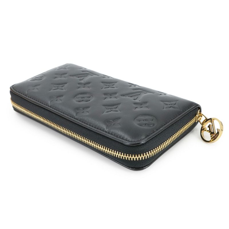 Louis Vuitton Monogram Coussin Zippy Wallet Round Zipper Long Wallet Lamb