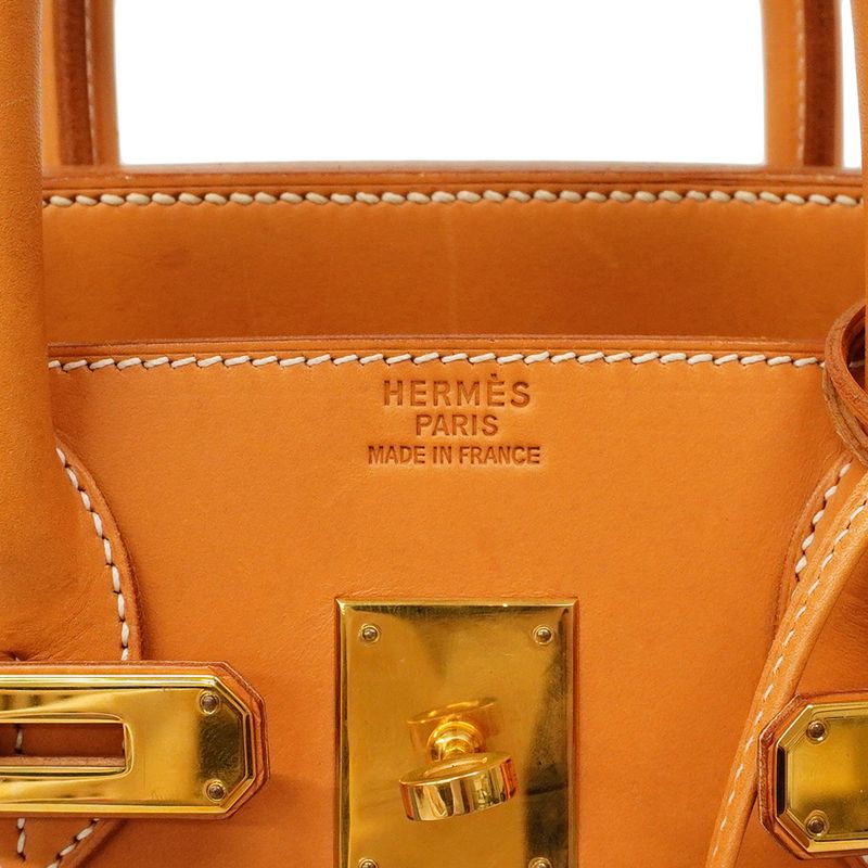 Hermes Handbag Haut À Courroies HAC 32 Toile Jean Vache Natural Gold Hardware