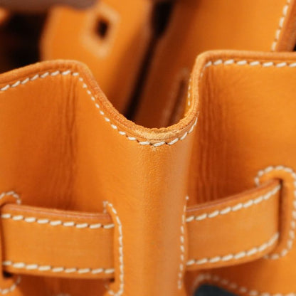 Hermes Handbag Haut À Courroies HAC 32 Toile Jean Vache Natural Gold Hardware