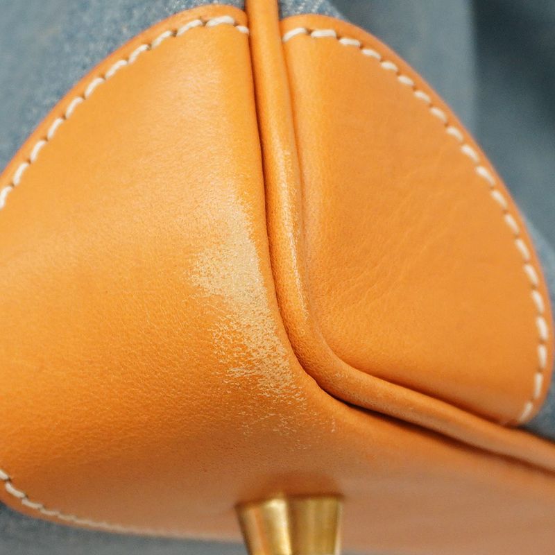 Hermes Handbag Haut À Courroies HAC 32 Toile Jean Vache Natural Gold Hardware