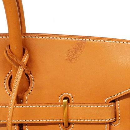 Hermes Handbag Haut À Courroies HAC 32 Toile Jean Vache Natural Gold Hardware