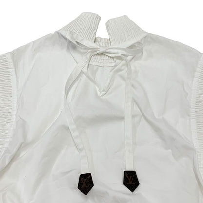 Louis Vuitton Top Cotton White Blouse Monogram Sleeveless