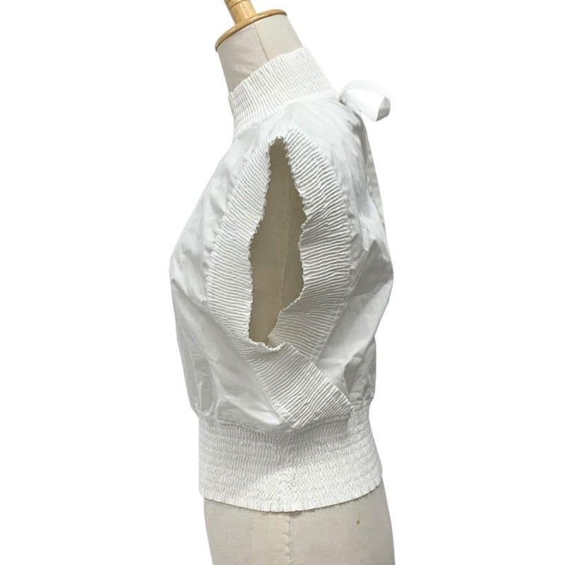 Louis Vuitton Top Cotton White Blouse Monogram Sleeveless