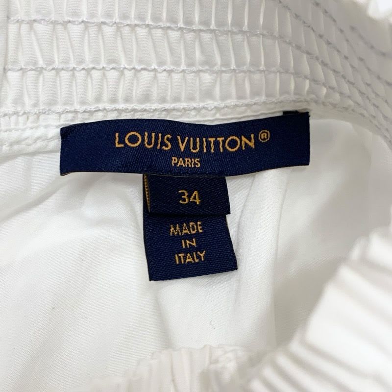 Louis Vuitton Top Cotton White Blouse Monogram Sleeveless