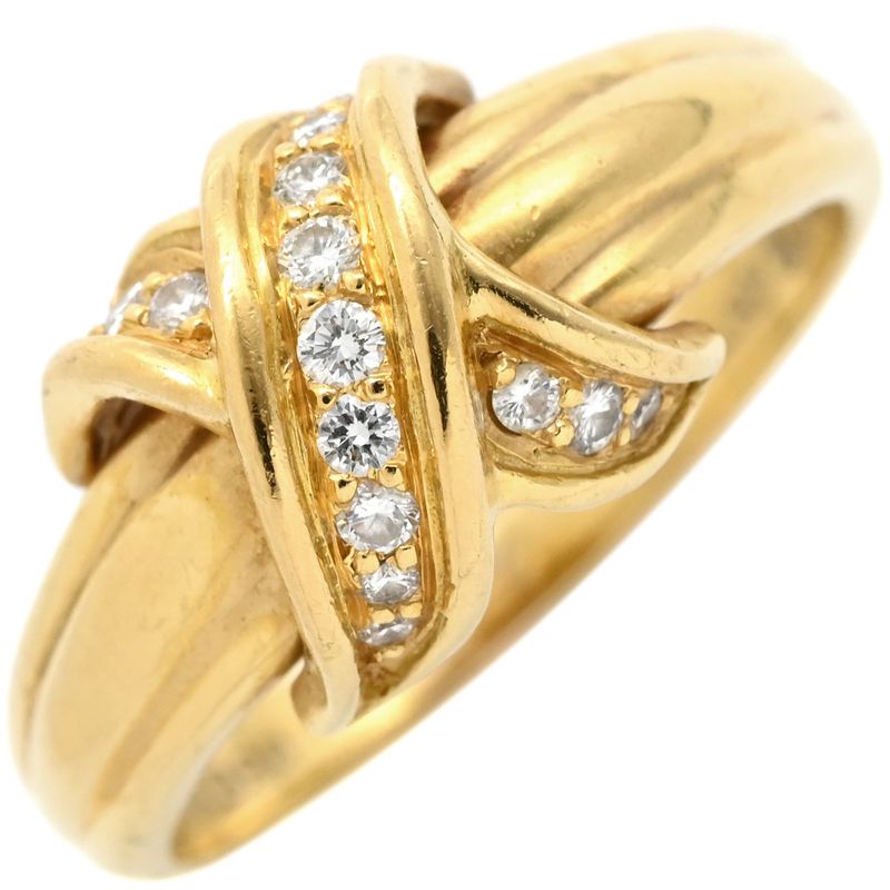 Tiffany & Co Tiffany & Co Ring Signature Cross Diamond Ring 18k Yellow Gold