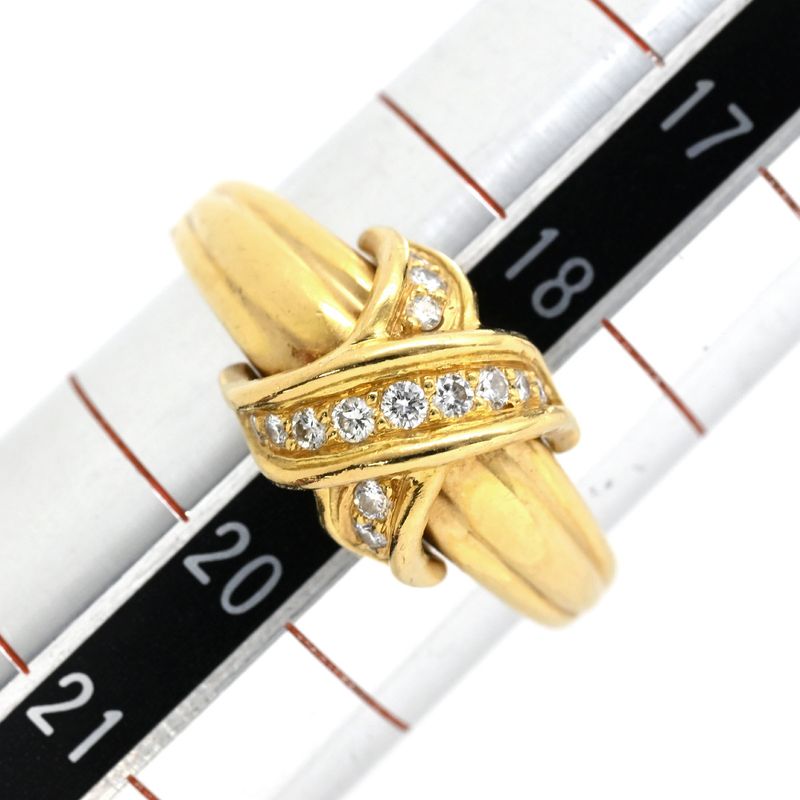 Tiffany & Co Tiffany & Co Ring Signature Cross Diamond Ring 18k Yellow Gold
