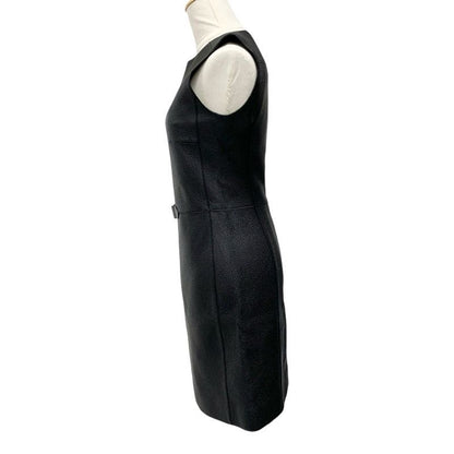 Hermes Dress Black Silver Sleeveless Leather
