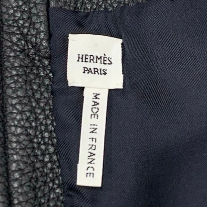 Hermes Dress Black Silver Sleeveless Leather