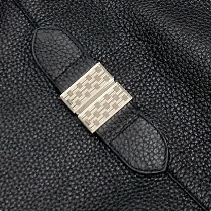 Hermes Dress Black Silver Sleeveless Leather