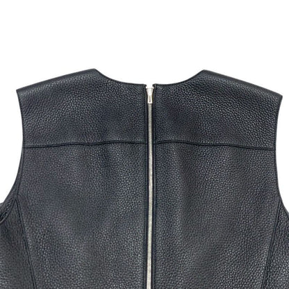 Hermes Dress Black Silver Sleeveless Leather