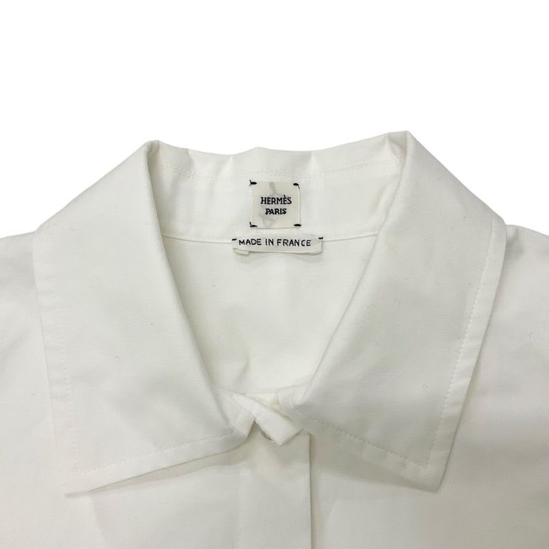Hermes Dress Cotton White Embroidery Shirt Sleeveless