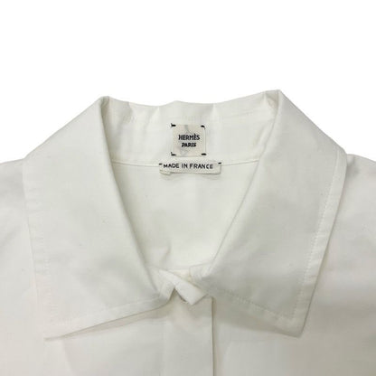 Hermes Dress Cotton White Embroidery Shirt Sleeveless