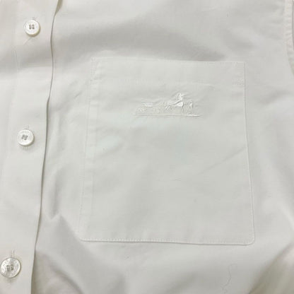 Hermes Dress Cotton White Embroidery Shirt Sleeveless