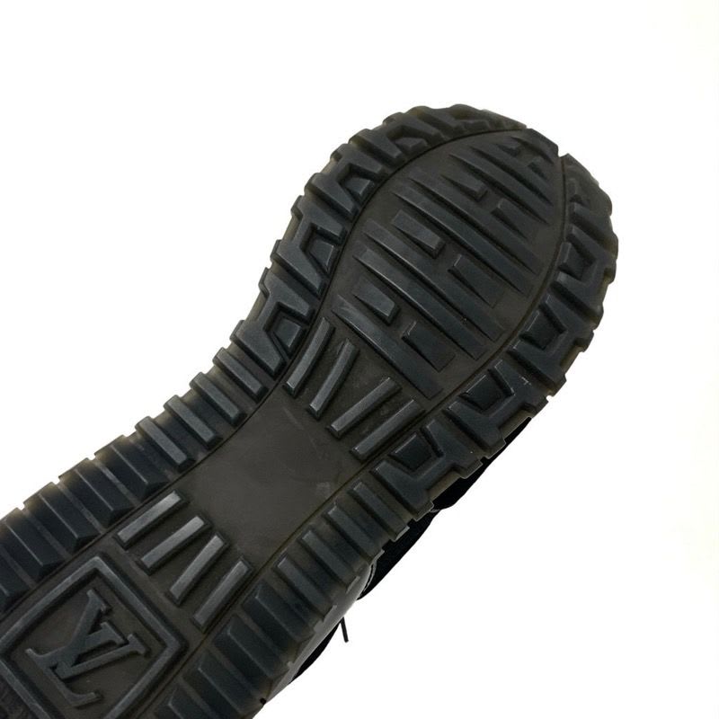 Louis Vuitton Run Away Line Monogram Sneakers Shoes Leather Fabric Suede Black