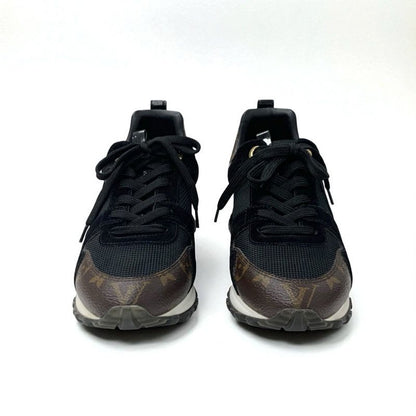 Louis Vuitton Run Away Line Monogram Sneakers Shoes Leather Fabric Suede Black