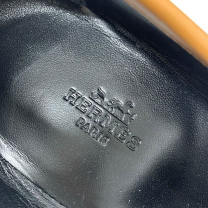 Hermes Paris Loafer Leather Shoes Natural Moccasins Hhardware