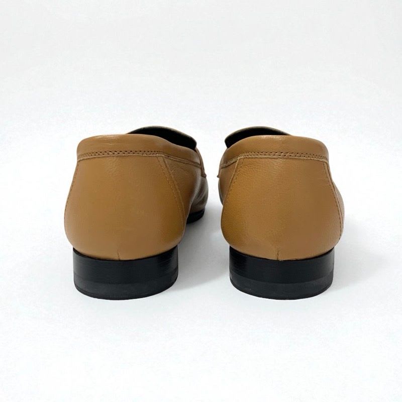 Hermes Paris Loafer Leather Shoes Natural Moccasins Hhardware