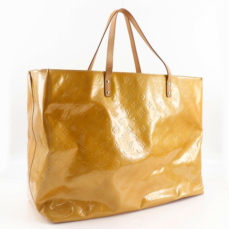 Louis Vuitton Reed GM Boston Bag M91140 Monogram Vernis Beige Th0021 Ladies