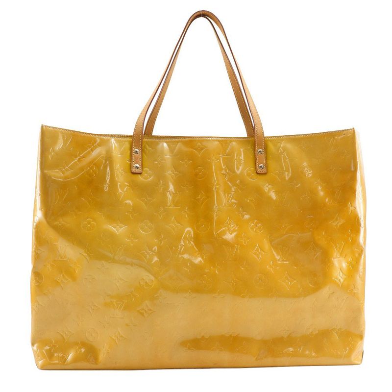 Louis Vuitton Reed GM Boston Bag M91140 Monogram Vernis Beige Th0021 Ladies