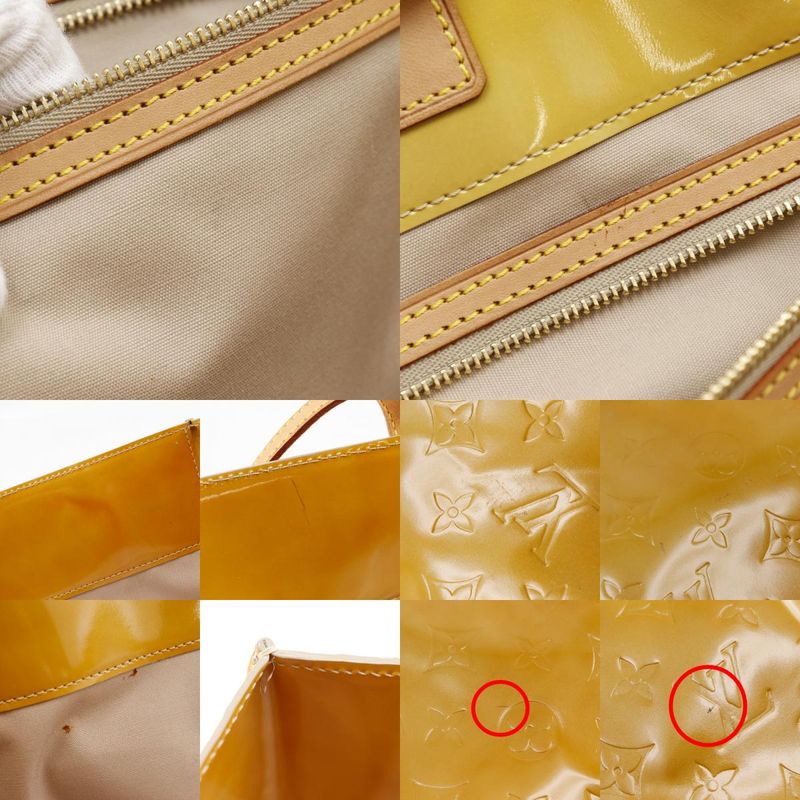 Louis Vuitton Reed GM Boston Bag M91140 Monogram Vernis Beige Th0021 Ladies