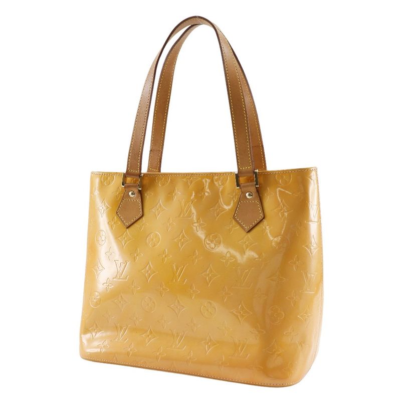 Louis Vuitton Houston M91054 Monogram Vernis Rose Yellow Th0939 Ladies Tote Bag