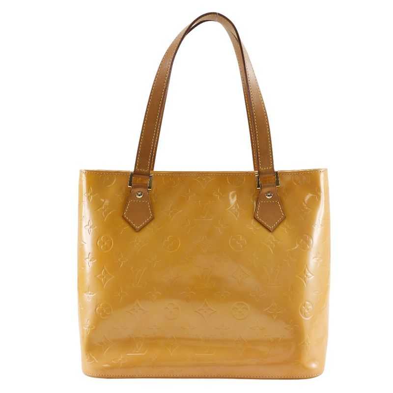 Louis Vuitton Houston M91054 Monogram Vernis Rose Yellow Th0939 Ladies Tote Bag