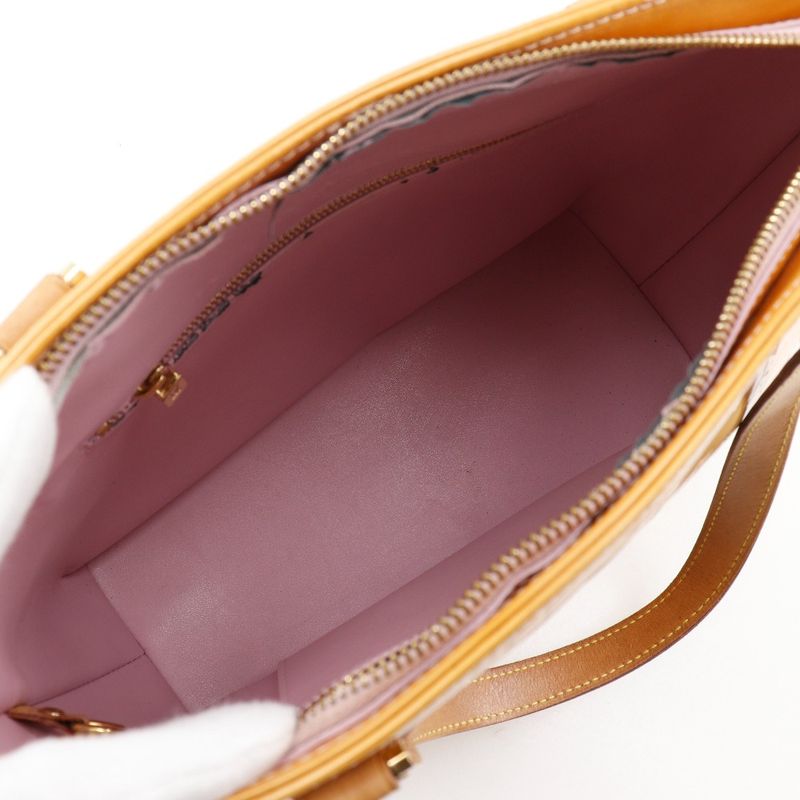 Louis Vuitton Houston M91054 Monogram Vernis Rose Yellow Th0939 Ladies Tote Bag