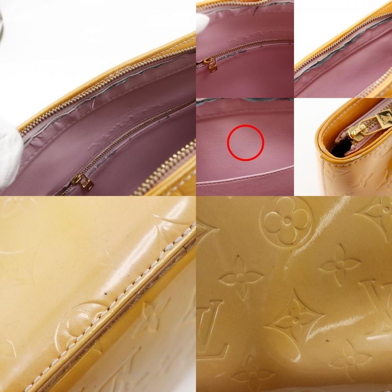 Louis Vuitton Houston M91054 Monogram Vernis Rose Yellow Th0939 Ladies Tote Bag