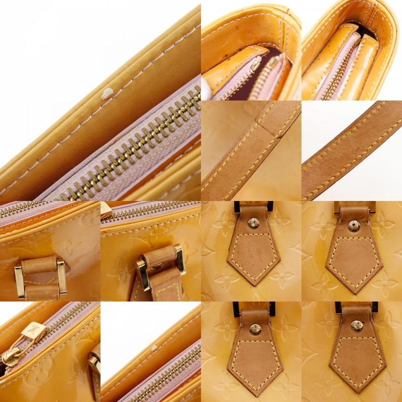 Louis Vuitton Houston M91054 Monogram Vernis Rose Yellow Th0939 Ladies Tote Bag