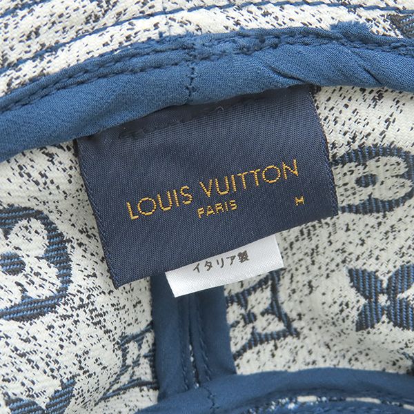 Louis Vuitton Hat Bob Denim Hat Nylon Cotton Acrylic Blue M Gold Hardware Blue