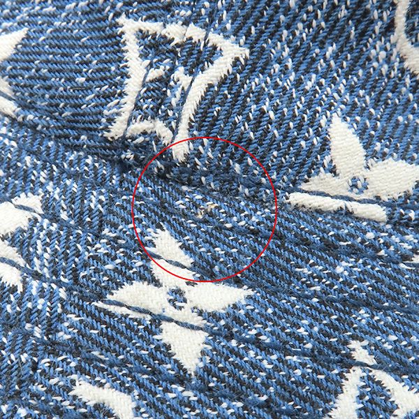 Louis Vuitton Hat Bob Denim Hat Nylon Cotton Acrylic Blue M Gold Hardware Blue