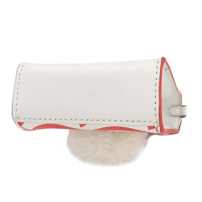 Fendi Shoulder Bag Bustina Bunny Leather Red X White Silver Hardware Marc