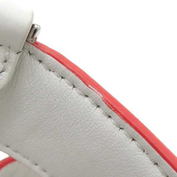 Fendi Shoulder Bag Bustina Bunny Leather Red X White Silver Hardware Marc