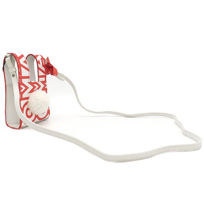 Fendi Shoulder Bag Bustina Bunny Leather Red X White Silver Hardware Marc