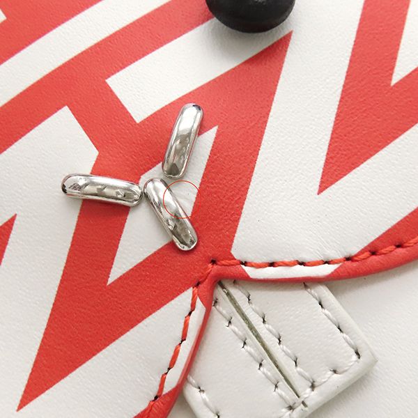 Fendi Shoulder Bag Bustina Bunny Leather Red X White Silver Hardware Marc