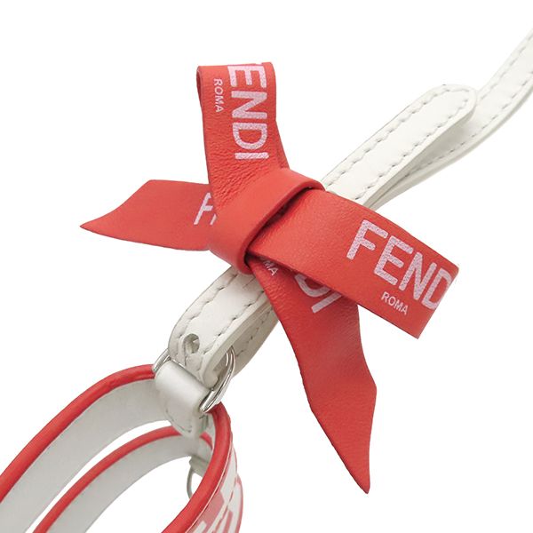 Fendi Shoulder Bag Bustina Bunny Leather Red X White Silver Hardware Marc