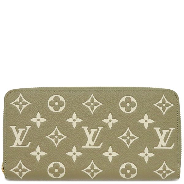 Louis Vuitton Long Wallet Zippy Wallet Monogram Empreinte Khaki×beige Gold