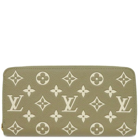 Louis Vuitton Long Wallet Zippy Wallet Monogram Empreinte Khaki×beige Gold