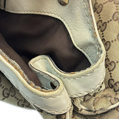 Gucci Tote Bag Sookie GG Pattern 211944 Beige Dark Brown And Ivory Leather