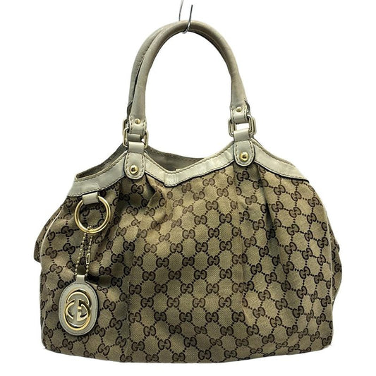 Gucci Tote Bag Sookie GG Pattern 211944 Beige Dark Brown And Ivory Leather