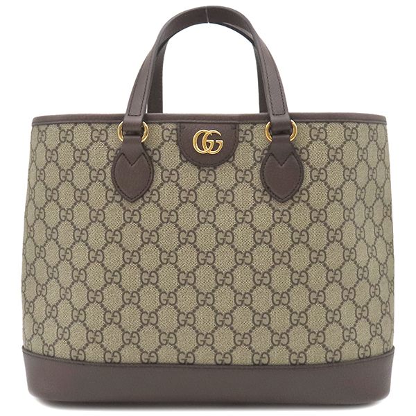 Gucci 2-Way Bag Ophidia Small Tote Bag GG Supreme Canvas Beige and Ebony Gold