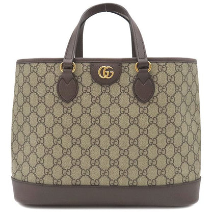 Gucci 2-Way Bag Ophidia Small Tote Bag GG Supreme Canvas Beige and Ebony Gold
