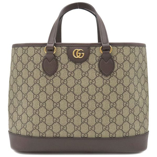 Gucci 2-Way Bag Ophidia Small Tote Bag GG Supreme Canvas Beige and Ebony Gold