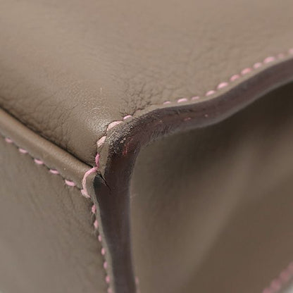 Hermes Handbag Pochette Kelly Swift Etoupe X Uno Pink Silver Hardware Glazed