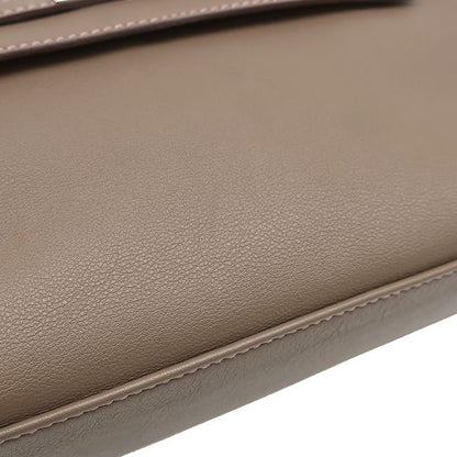 Hermes Handbag Pochette Kelly Swift Etoupe X Uno Pink Silver Hardware Glazed