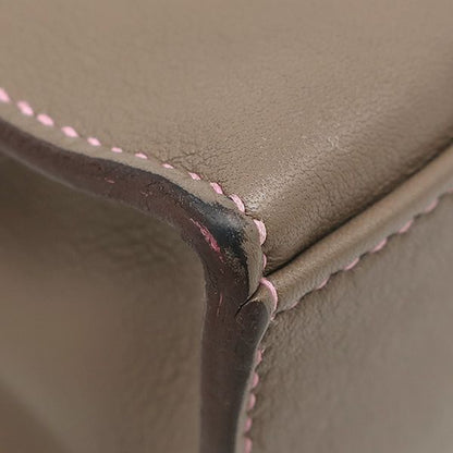 Hermes Handbag Pochette Kelly Swift Etoupe X Uno Pink Silver Hardware Glazed