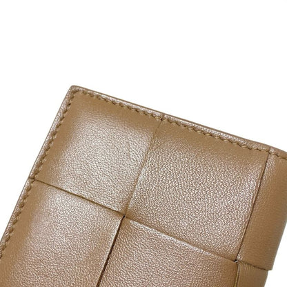 Bottega Veneta Bifold Wallet Cassette Maxi Intrecciato Brown Leather